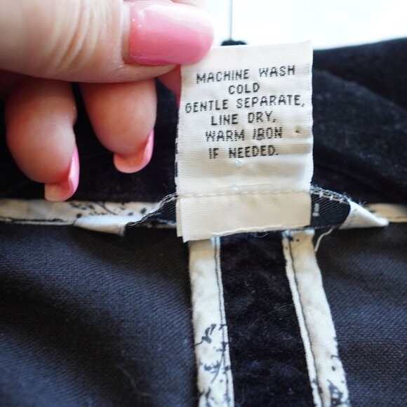CAbi Black Button-Up velvet Jacket Size Large utility corpcore minimalist grunge - Picture 8 of 8